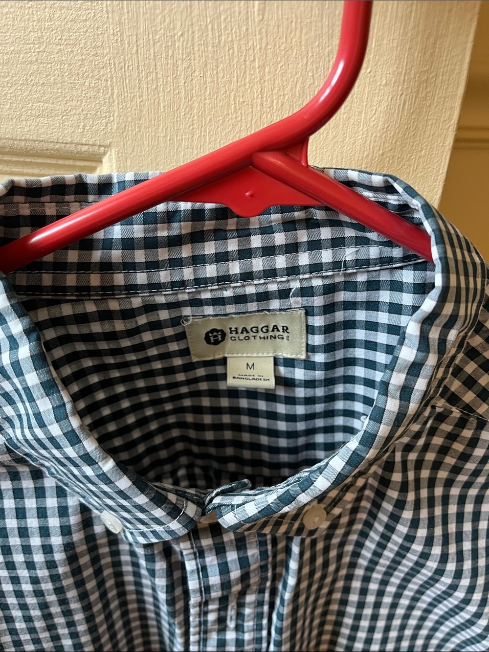 Haggar Green & White Gingham Button-Down Shirt - Picture 2 of 6